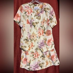 BFA Classics floral top and skirt set